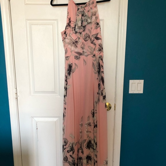 Eliza J Belted Chiffon Halter Maxi Dress Size: 12 - Picture 4 of 7
